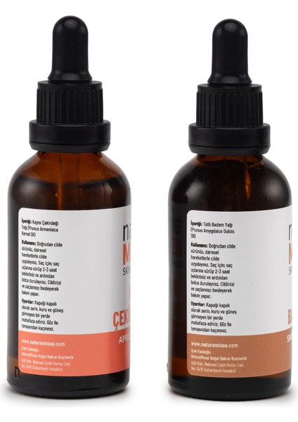 Tatlı Badem Yağı 50 ml - Kayısı Çekirdeği Yağı 50 ml (2X50ML)