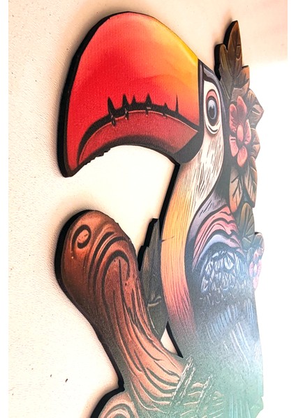 Ahşap 3D Görünümlü Tukan Kuşu Duvar Dekoru modelleri