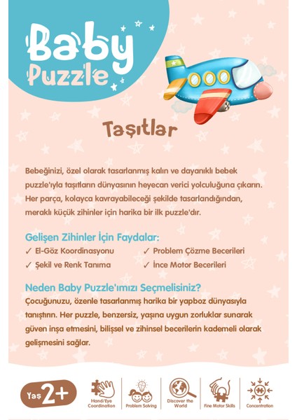 Baby Puzzle - Vehıcles (Taşıtlar)