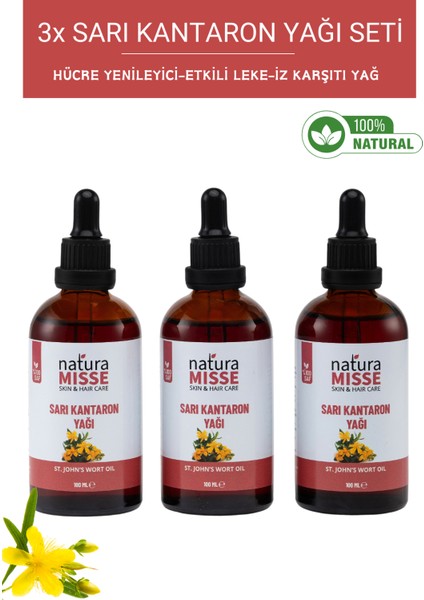 NaturaMisse 3 Adet Sarı Kantaron Yağı (3X100 Ml)