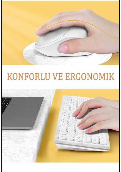 Kablosuz Klavye Mouse Seti Türkçe Q Klavye Sessiz Usb’li