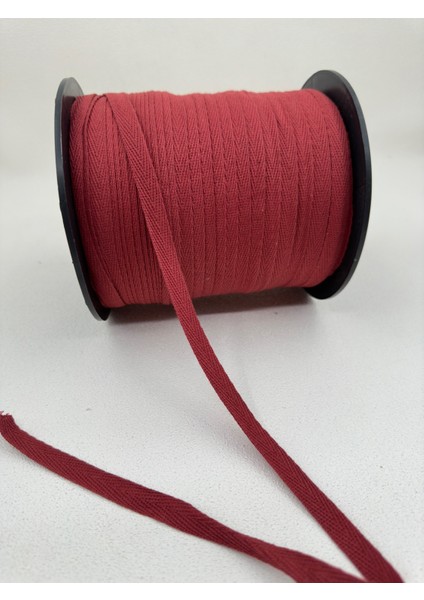 1 cm Pamuk Balıksırtı Şerit-5 Metre-Kiremit Rengi