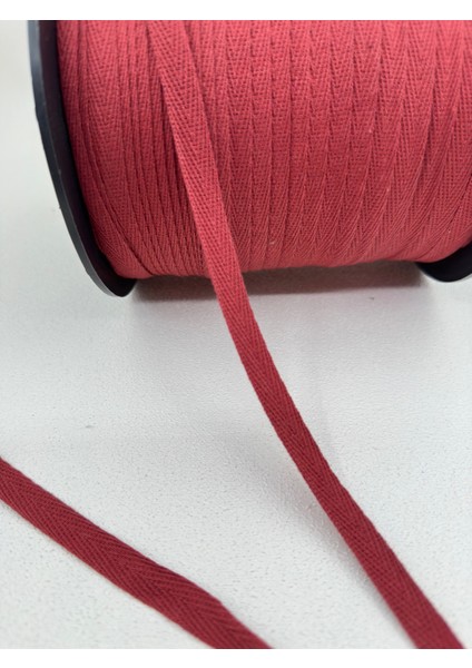 1 cm Pamuk Balıksırtı Şerit-5 Metre-Kiremit Rengi