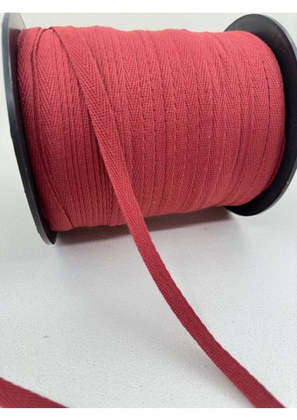 1 cm Pamuk Balıksırtı Şerit-5 Metre-Kiremit Rengi