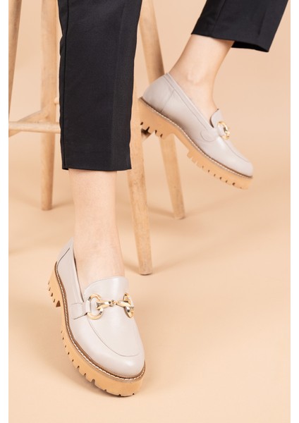 Aspes Kadın Deri Taş Loafer Ayakkabı