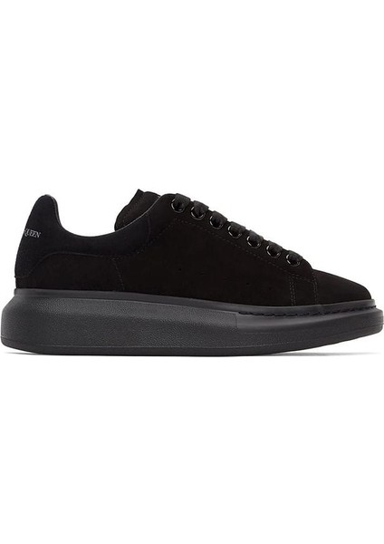 Oversızed Low-Top Sneakers In Black Suede