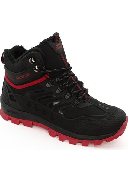 Erkek Axenix Siyah Su Geçirmez Bot Bağcıklı Fermuarlı Polar Astar ile Konforlu