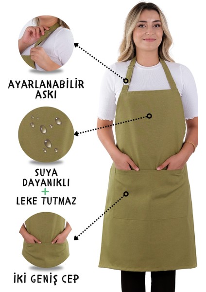 10 Adet Simple Ayarlanabilir Askılı Mutfak Önlüğü