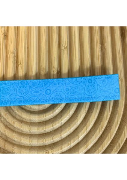 El Yapımı Mavi Kumaş Bileklik Anahtarlık - Bakır