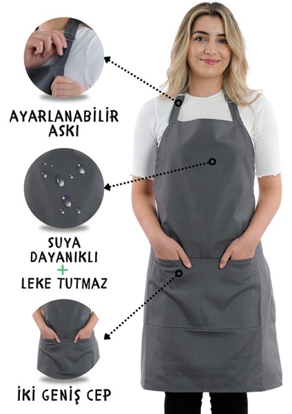 10 Adet Simple Ayarlanabilir Askılı Mutfak Önlüğü
