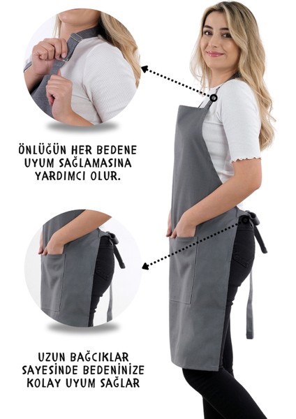 10 Adet Simple Ayarlanabilir Askılı Mutfak Önlüğü