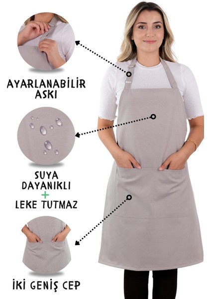 10 Adet Simple Ayarlanabilir Askılı Mutfak Önlüğü