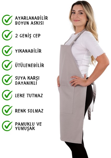 10 Adet Simple Ayarlanabilir Askılı Mutfak Önlüğü