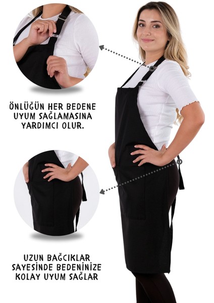 2 Adet Simple Ayarlanabilir Askılı Mutfak Önlüğü
