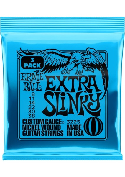 Extra Slinky 8-38 Nickel Wound 3lü Paket Elektro Gitar Teli