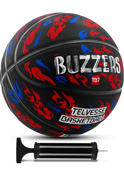 TB-500 Buzzers Basketbol Topu Pompalı Grafiti Kauçuk Dayanıklı Deep Channel Kabartma 7 No