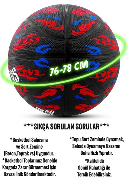 TB-500 Buzzers Basketbol Topu Pompalı Grafiti Kauçuk Dayanıklı Deep Channel Kabartma 7 No