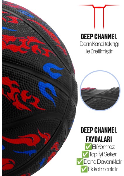 TB-500 Buzzers Basketbol Topu Pompalı Grafiti Kauçuk Dayanıklı Deep Channel Kabartma 7 No