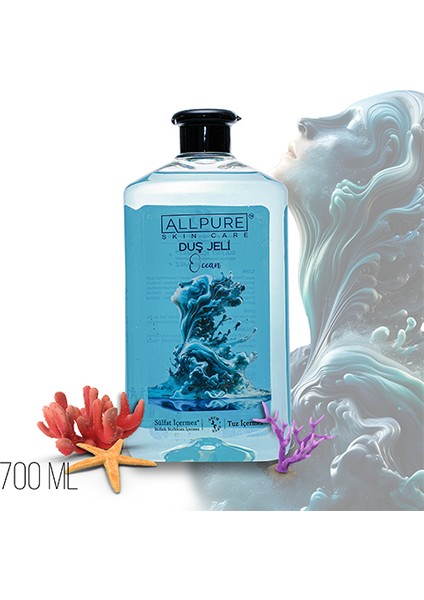 Duş Jeli Ocean (700 ml Serinletici Okyanus Esintisi - Sülfat/tuz Içermez)-Aile Boyu