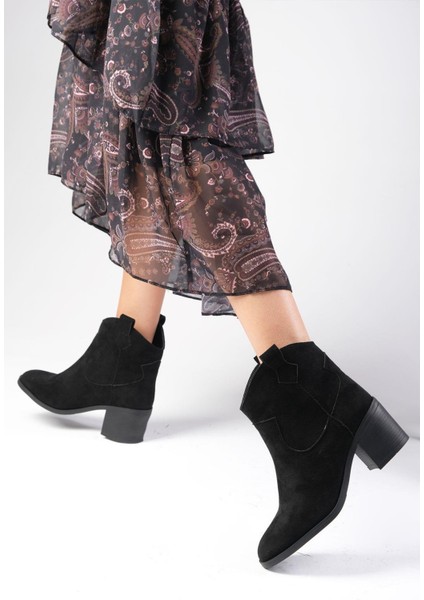 Alessia Western Siyah Renk Topuklu Kadın Bot fırsatları