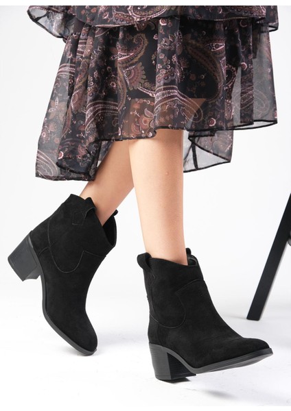Alessia Western Siyah Renk Topuklu Kadın Bot indirimleri