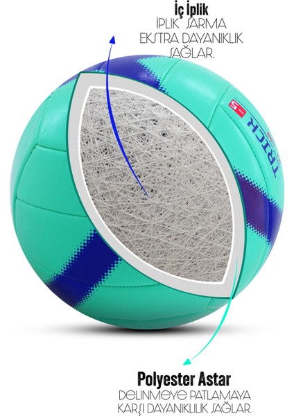 VT-500 Trick Voleybol Topu Pompalı Yumuşak Doku Semi-Pro Iç-Dış Mekan Soft Touch No:5 270 G