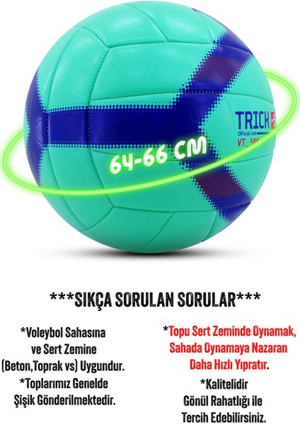 VT-500 Trick Voleybol Topu Pompalı Yumuşak Doku Semi-Pro Iç-Dış Mekan Soft Touch No:5 270 G