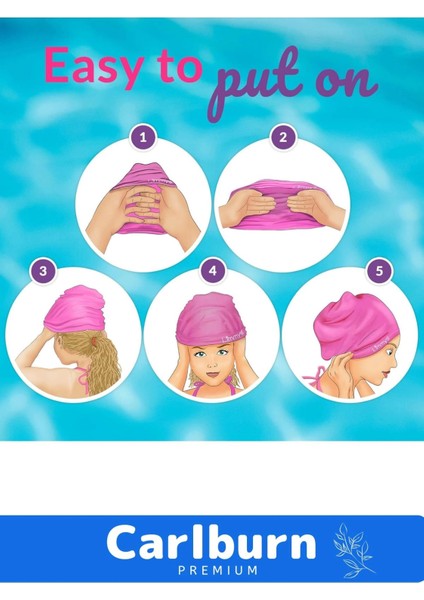 Premium Su Geçirmez Silikon Yüzücü Havuz ve Deniz Bonesi Elastik Yüzme Şapkası 2'li Set fiyatları