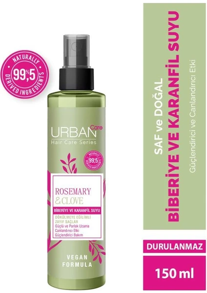 Urban Care Rosemary & Clove Biberiye ve Karanfil Suyu % 99.5 Doğal ve Saf 150 ml