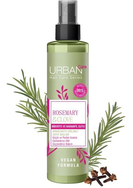 Urban Care Rosemary & Clove Biberiye ve Karanfil Suyu % 99.5 Doğal ve Saf 150 ml