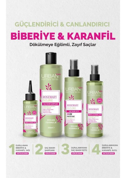 Urban Care Rosemary & Clove Biberiye ve Karanfil Suyu % 99.5 Doğal ve Saf 150 ml