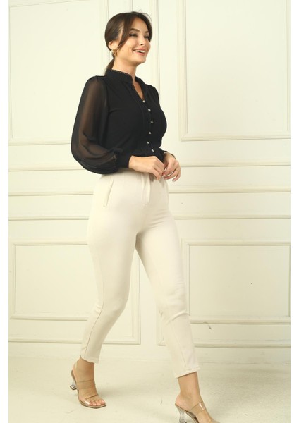 Kadıni Pensli Dar Paça Pantolon fiyatları