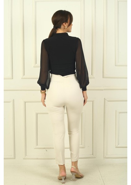 Kadıni Pensli Dar Paça Pantolon fırsatları