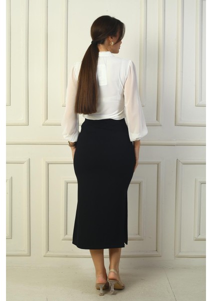 Beli Lastikli Iki Yanı Yırtmaçlı Etek fırsatları