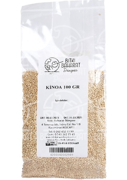 Bitki Baharat Dünyası Kinoa Tohumu 100 gr