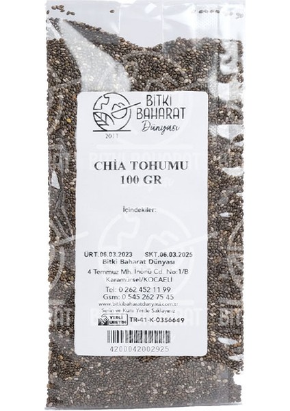 Bitki Baharat Dünyası Chia Tohumu 100 gr