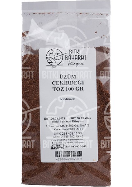 Bitki Baharat Dünyası Üzüm Çekirdeği Toz 100 gr