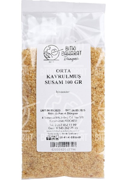 Bitki Baharat Dünyası Orta Kavrulmuş Susam 100 gr