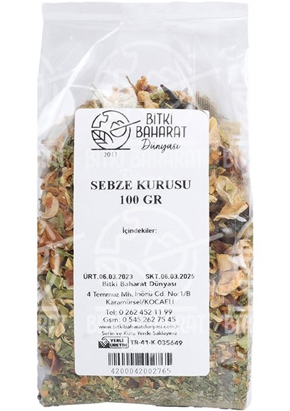 Bitki Baharat Dünyası Sebze Kurusu 100 gr