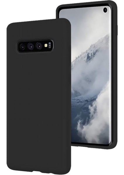 Samsung Galaxy S10 Plus İnce Mat Silikon Kılıf Siyah