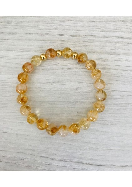 Gerçek Sitrin Taşı Bileklik MKT49006