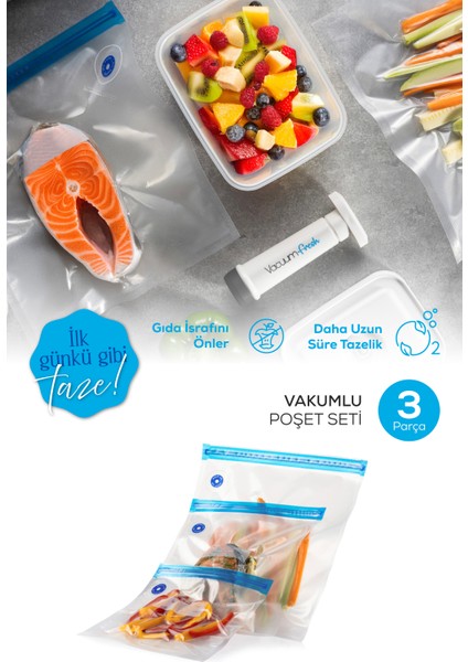 Vacuum Fresh 3 Adet Vakum Poşeti