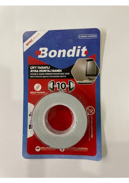 Çift Taraflı Ayna Montaj Bandı 19 mm 2mt