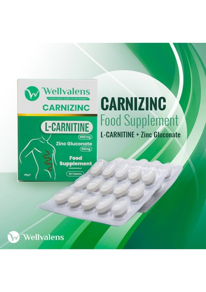 Carnizinc L-Carnitine 1000 mg & Zinc Gluconate 50 mg 30 Tablet