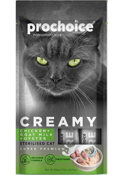 Creamy Tavuklu ve Keçi Sütlü Sıvı Kedi Ödül Maması 4X15GR - 24 Adet fiyatları