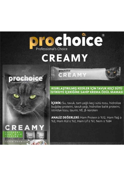 Creamy Tavuklu ve Keçi Sütlü Sıvı Kedi Ödül Maması 4X15GR - 24 Adet fırsatları