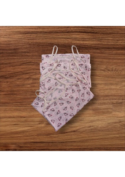 3'lü Kız Çocuk Unicorn Desenli Esnek Atlet