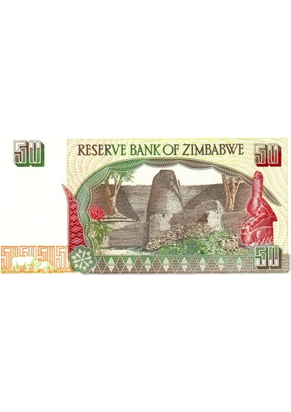 Zimbabwe 50 Dolar 1994, P#8, Çil, Eski Yabancı Kağıt Para