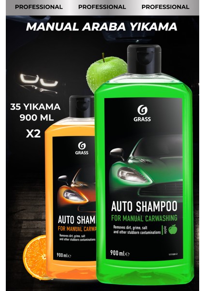 Auto Shampoo Köpüklü Manuel Araç Oto Şampuanı 900 ml 2'li Set