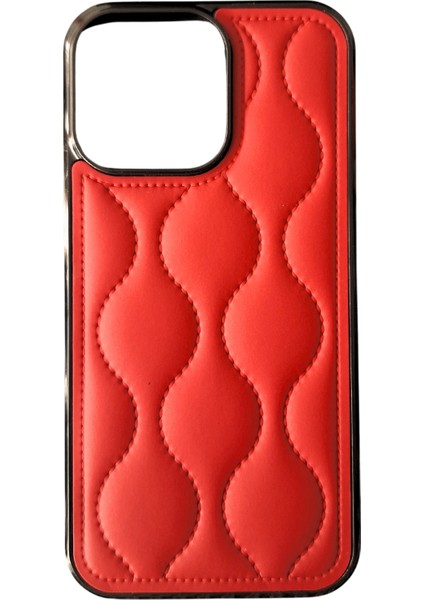 iPhone 15 Pro Max Uyumlu Pie Serisi Lüks Dikiş Desenli Premium Telefon Kılıfı